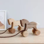 Pull-along wooden horse
