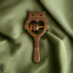 Handmade wooden rattle toy Owl